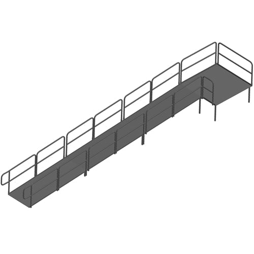 AmTab Stage Ramp - ADA Compliant - 24" Rise - Option 1 (AmTab AMT-RAMP24 - Option 1) - SchoolOutlet