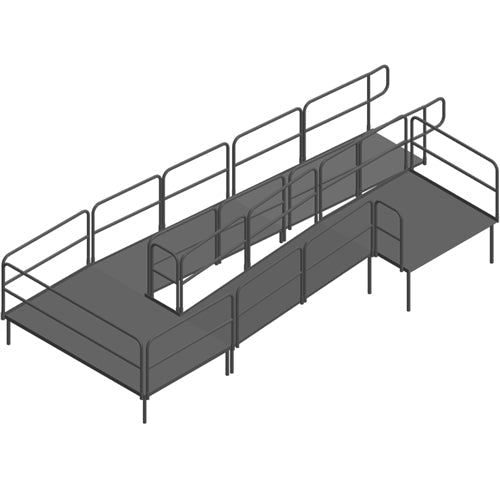 AmTab Stage Ramp - ADA Compliant - 24" Rise - Option 1 (AmTab AMT-RAMP24 - Option 1) - SchoolOutlet