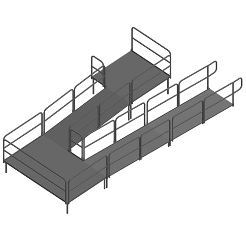 AmTab Stage Ramp - ADA Compliant - 24" Rise - Option 1 (AmTab AMT-RAMP24 - Option 1) - SchoolOutlet