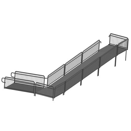 AmTab Stage Ramp - ADA Compliant - 32" Rise - Option 3 (AmTab AMT-RAMP32 - Option 3) - SchoolOutlet