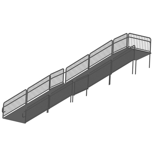 AmTab Stage Ramp - ADA Compliant - 32" Rise - Option 3 (AmTab AMT-RAMP32 - Option 3) - SchoolOutlet