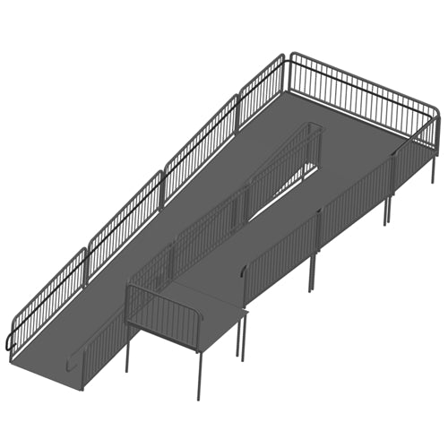 AmTab Stage Ramp - ADA Compliant - 40" Rise - Option 1 (AmTab AMT-RAMP40 - Option 1) - SchoolOutlet