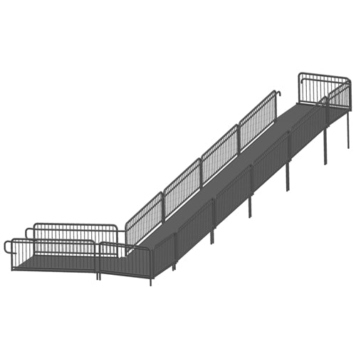 AmTab Stage Ramp - ADA Compliant - 40" Rise - Option 1 (AmTab AMT-RAMP40 - Option 1) - SchoolOutlet