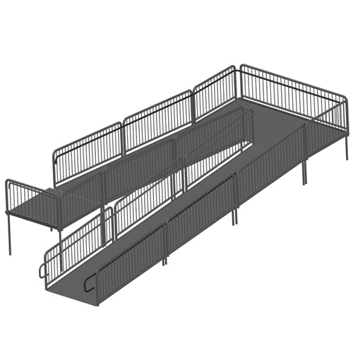 AmTab Stage Ramp - ADA Compliant - 40" Rise - Option 1 (AmTab AMT-RAMP40 - Option 1) - SchoolOutlet