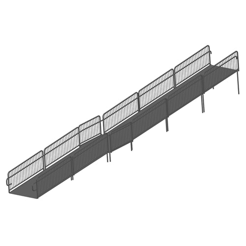 AmTab Stage Ramp - ADA Compliant - 40" Rise - Option 4 - California (AmTab AMT-RAMP40 - Option 4 - California) - SchoolOutlet