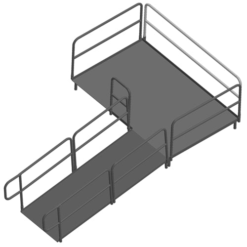 AmTab Stage Ramp - ADA Compliant - 8" Rise - Option 1 - California (AmTab AMT-RAMP8 - Option 1 - California) - SchoolOutlet