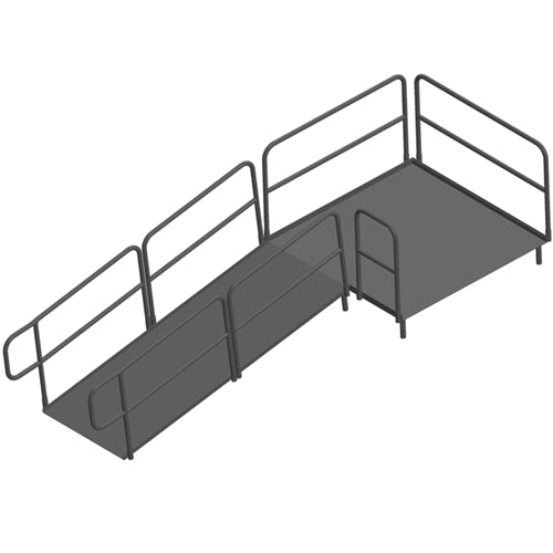 AmTab Stage Ramp - ADA Compliant - 8" Rise - Option 1 - California (AmTab AMT-RAMP8 - Option 1 - California) - SchoolOutlet