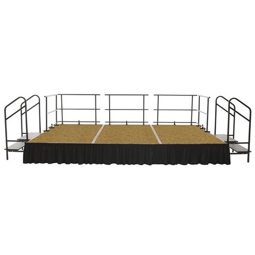 AmTab Adjustable Height Stage Set - Hardboard Top - 8'W x 16'L x 1.5-2'H (96"W x 192"L x Adjustable 16" to 24"H) (AmTab AMT-STAS081624H) - SchoolOutlet