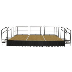 AmTab Adjustable Height Stage Set - Hardboard Top - 8'W x 16'L x 1.5-2'H (96"W x 192"L x Adjustable 16" to 24"H)  (AmTab AMT-STAS081624H)