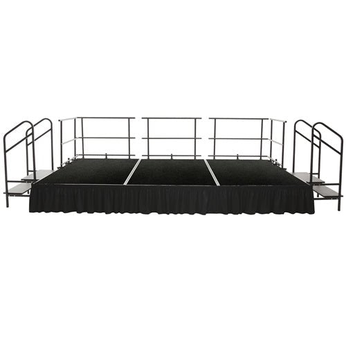 AmTab Adjustable Height Stage Set - Polypropylene Top - 8'W x 16'L x 1.5-2'H (96"W x 192"L x Adjustable 16" to 24"H) (AmTab AMT-STAS081624P) - SchoolOutlet