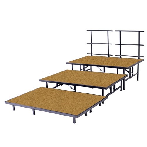 AmTab Fixed Height Riser Set - Hardboard Top - 3 Levels - 12'L x 6'W x 24"H (144"L x 72"W x 24"H) (AmTab AMT-STB463H) - SchoolOutlet