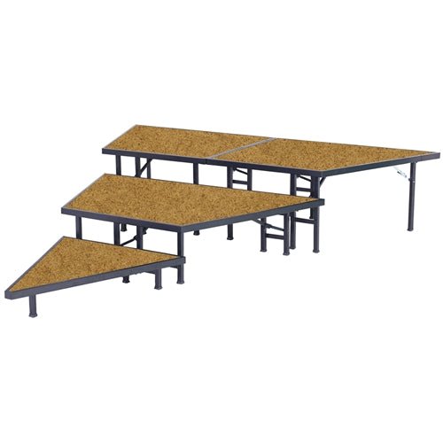 AmTab Pie Shaped Riser - Hardboard Top - 36"W x 8"H (1 Level) (AmTab AMT-STP361H) - SchoolOutlet