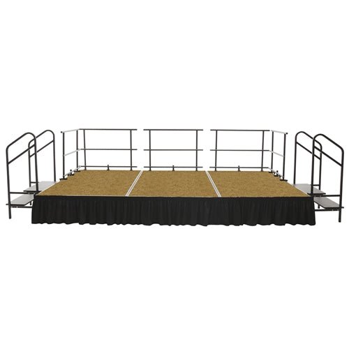 AmTab Fixed Height Stage Set - Hardboard Top - 12'W x 16'L x 2'H (144"W x 192"L x 24"H) (AmTab AMT-STS121624H) - SchoolOutlet