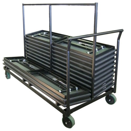 AmTab Heavy-Duty Table Cart - Double Stacking - Applicable for 18,24"W x 96"H Tables - 36"W x 104"L x 54"H (AmTab AMT-TWC8) - SchoolOutlet