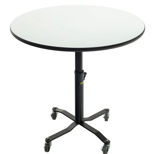 AmTab Whiteboard Table Markerboard Table Dry Erase Table - Mobile E-Z Tilt Caf Table - Round - 24" Round x Adjustable 30"H to 42"H (AmTab AMT-WCBR24) - SchoolOutlet