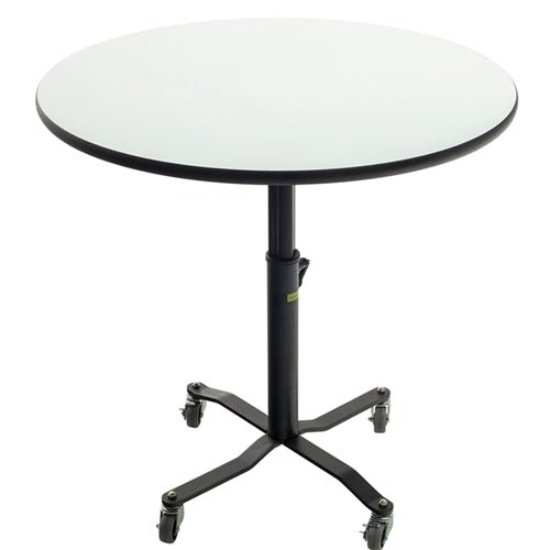 AmTab Whiteboard Table Markerboard Table Dry Erase Table - Mobile E-Z Tilt Caf Table - Round - 30" Round x Adjustable 30"H to 42"H (AmTab AMT-WCBR30) - SchoolOutlet