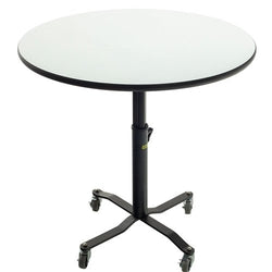 AmTab Whiteboard Table Markerboard Table Dry Erase Table - Mobile E-Z Tilt Caf Table - Round - 42" Round  x Adjustable 30"H to 42"H  (AmTab AMT-WCBR42)