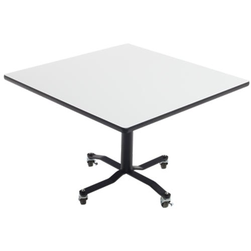 AmTab Whiteboard Table Markerboard Table Dry Erase Table - Mobile E-Z Tilt Caf Table - Square - 42" x 42" x Adjustable 30"H to 42"H (AmTab AMT-WCBSQ42) - SchoolOutlet