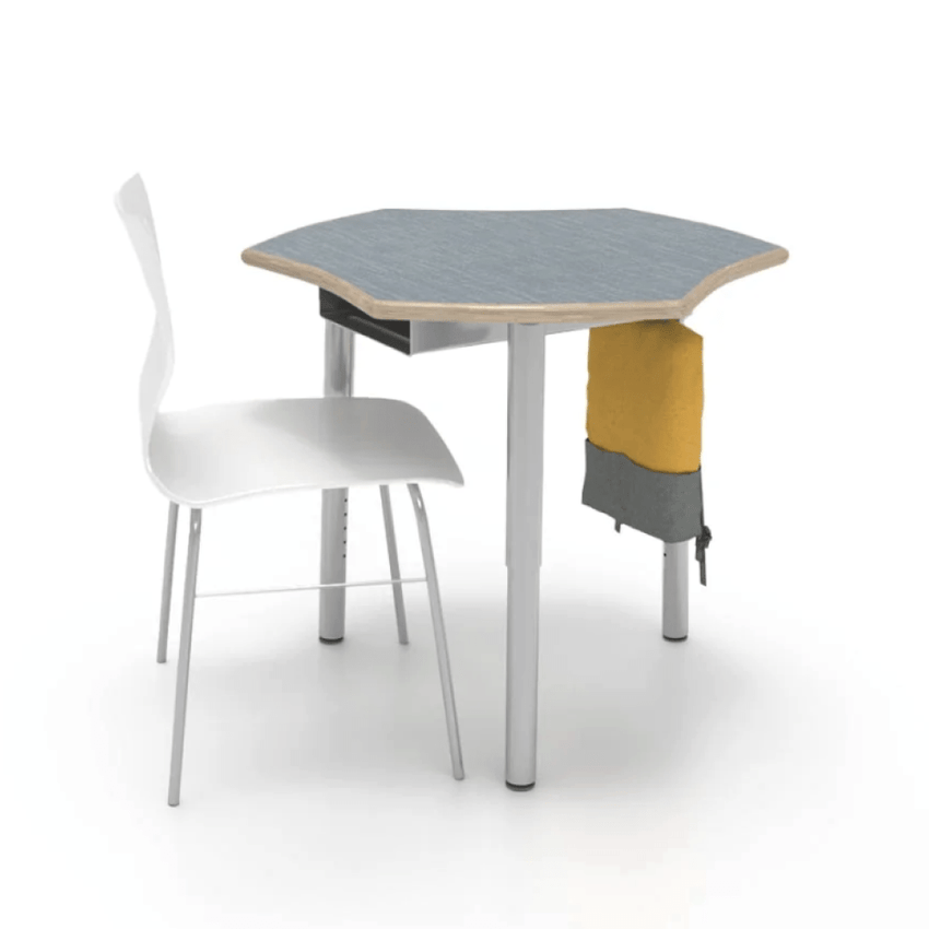 CEF ESTO Hyve Student Desk 28" x 32.5" Fenix Top on Baltic Birch and Adjustable Height Legs - SchoolOutlet