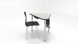 CEF ESTO Triangle Student Desk 41" x 25.25" Fenix Top on Baltic Birch and Adjustable Height Legs