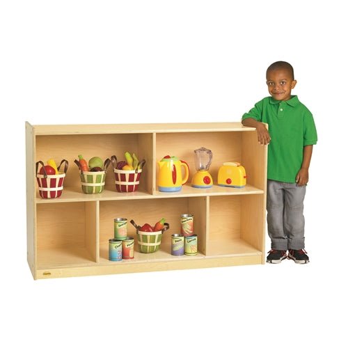 Children's Factory Value Line Birch 30"H Mobile Divided 2-Shelf Storage CHI-ANG9149 - SchoolOutlet
