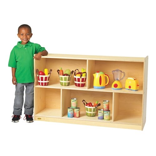 Children's Factory Value Line Birch 30"H Mobile Divided 2-Shelf Storage CHI-ANG9149 - SchoolOutlet