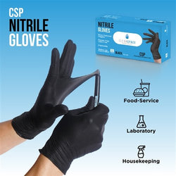 Clean Space Project Nitrile Gloves - 5.5 mil black - CASE OF 10 BOXES (100 GLOVES/BOX)