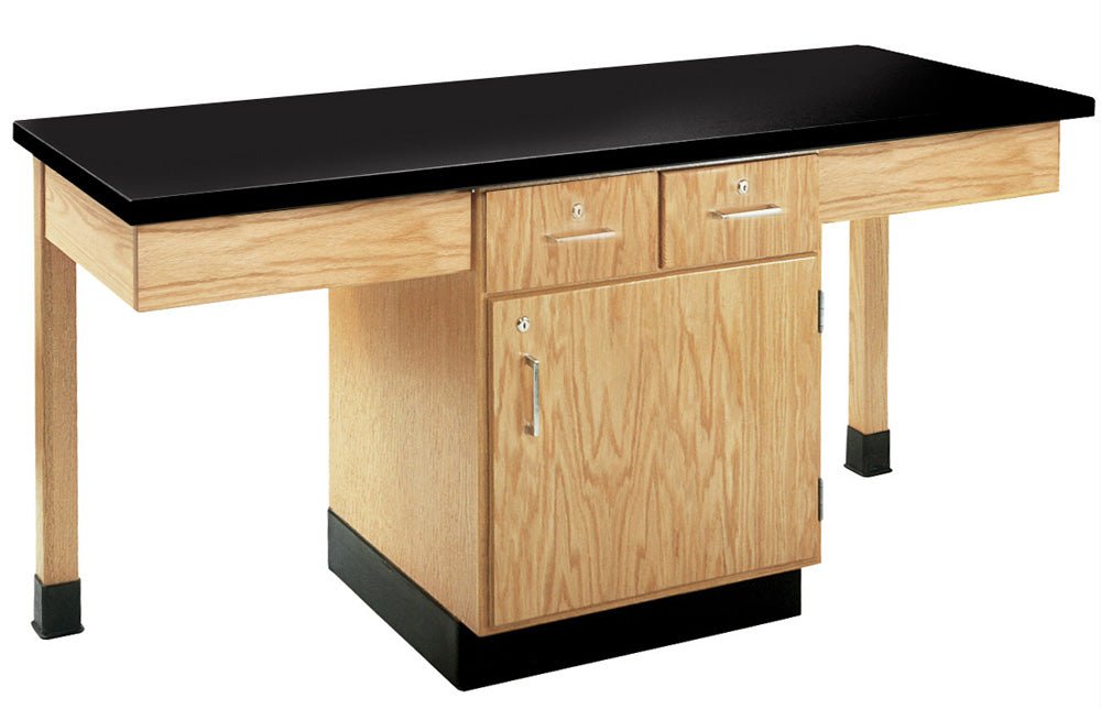 Diversified Woodcrafts 2 Station Table w/ Door & Drawers - 66"W x 24"D - SchoolOutlet