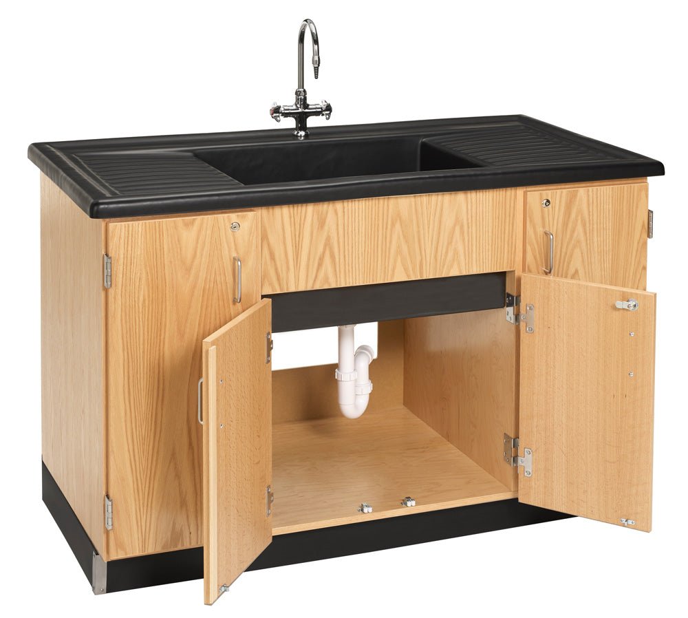 Diversified Woodcrafts Clean-Up Sink - Molded Polyolefin Top - 55-1/2"W x 28"D (Diversified Woodcrafts DIV-3303K) - SchoolOutlet