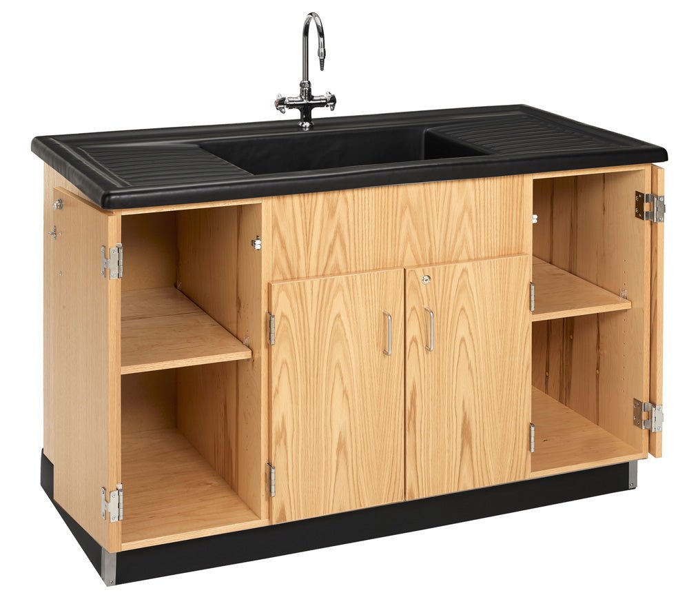 Diversified Woodcrafts Clean-Up Sink - Molded Polyolefin Top - 55-1/2"W x 28"D (Diversified Woodcrafts DIV-3303K) - SchoolOutlet