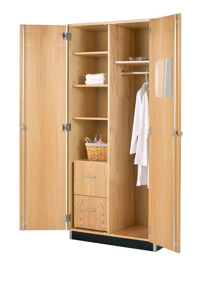 Diversified Woodcrafts Oak Wardrobe Storage Cabinet - 36" W x 22" D (Diversified Woodcrafts DIV-360-3622K) - SchoolOutlet