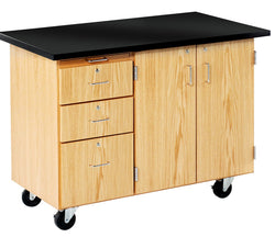 Diversified Woodcrafts Mobile Instructor's Desk w/ Flat Top - 48" W x 28" D(Diversified Woodcraft DIV-4332KF)