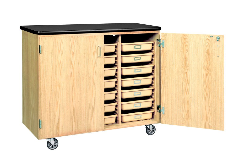Diversified Woodcrafts Mobile Tote Tray Cabinet (Diversified Woodcrafts DIV-4751K) - SchoolOutlet