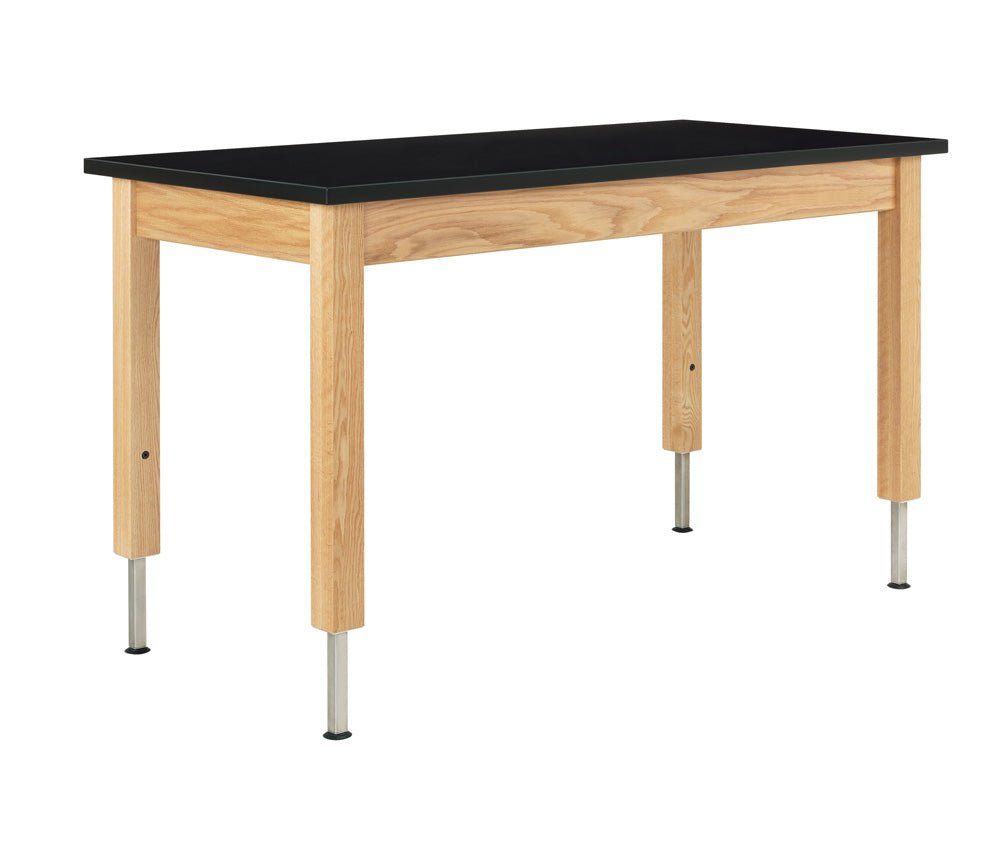 Diversified Woodcrafts Adjustable Wooden Leg Science Table - 60" W x 30" D - SchoolOutlet
