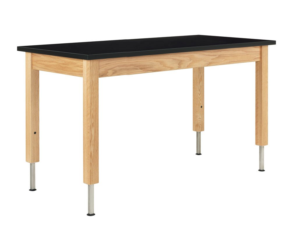 Diversified Woodcrafts Adjustable Wooden Leg Science Table - 54" W x 24" D - SchoolOutlet