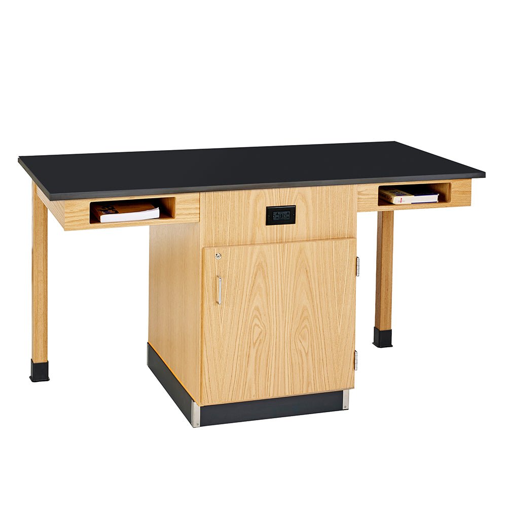 Diversified Woodcrafts Two Station Service w/ Door - Solid Phenolic Resin Top - 66" W x 30" D - SchoolOutlet