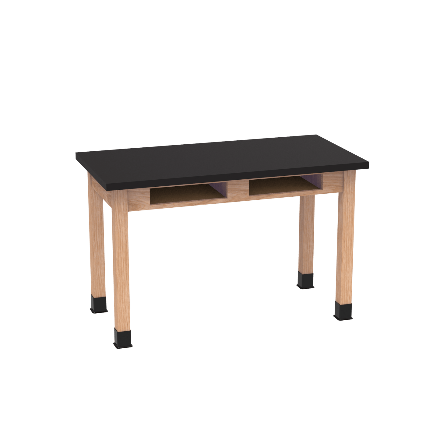 Diversified Woodcrafts Science Table w/ Book Compartment - 48" W x 24" D - Solid Oak Frame and Adjustable Glides - SchoolOutlet