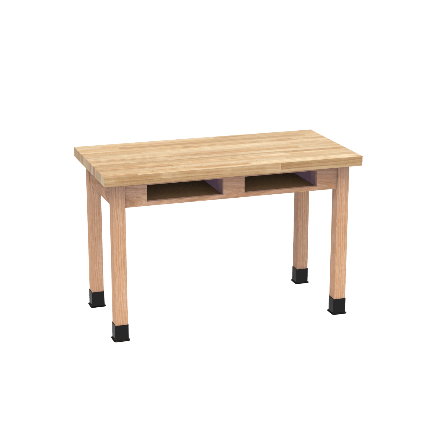 Diversified Woodcrafts Science Table w/ Book Compartment - 48" W x 24" D - Solid Oak Frame and Adjustable Glides - SchoolOutlet