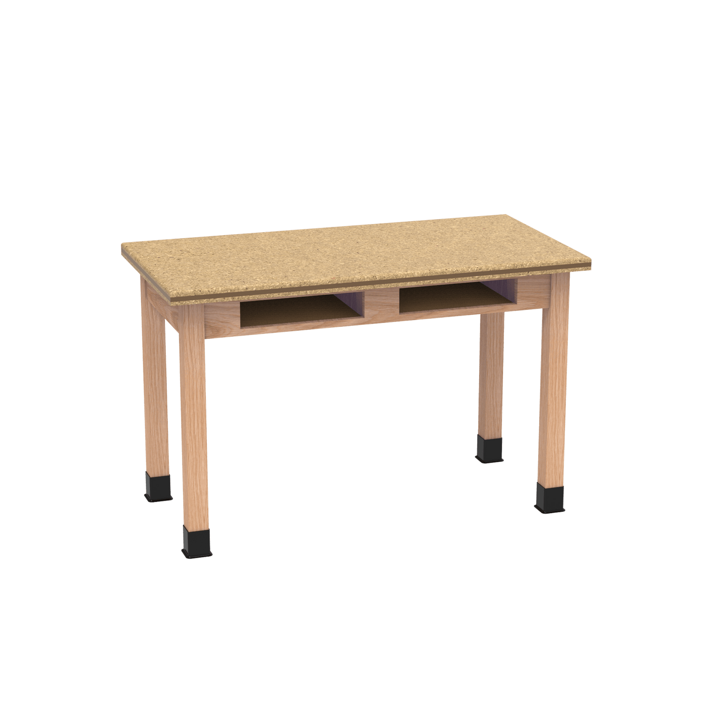 Diversified Woodcrafts Science Table w/ Book Compartment - 48" W x 24" D - Solid Oak Frame and Adjustable Glides - SchoolOutlet