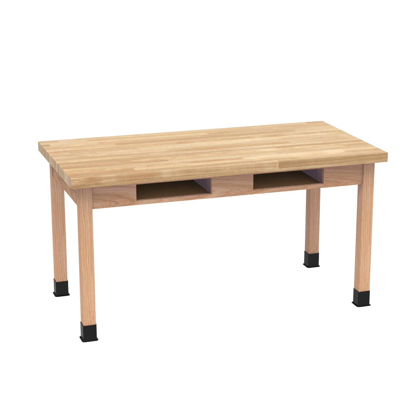 Diversified Woodcrafts Science Table w/ Book Compartment - 48" W x 30" D - Solid Oak Frame and Adjustable Glides - SchoolOutlet