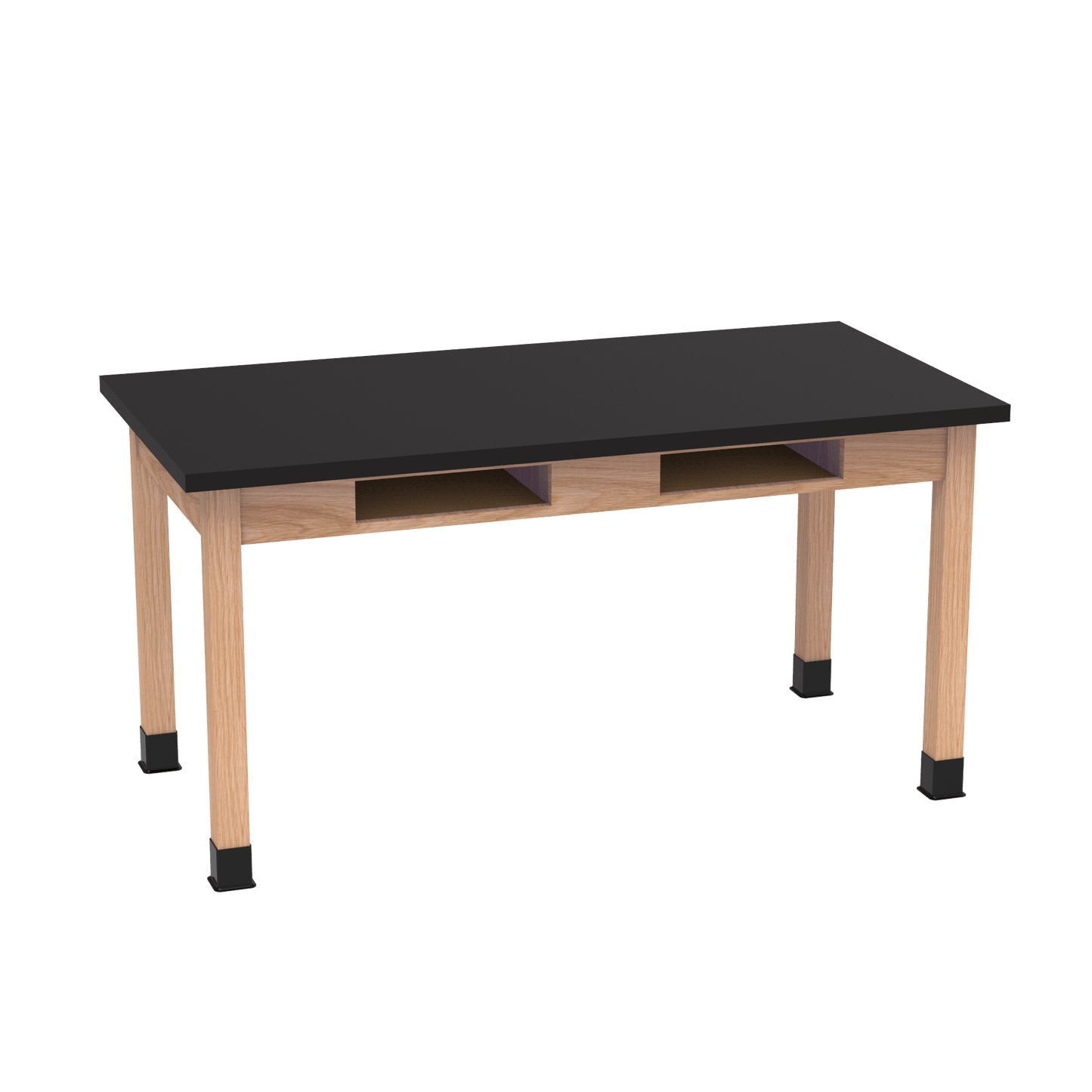 Diversified Woodcrafts Science Table w/ Book Compartment - 48" W x 30" D - Solid Oak Frame and Adjustable Glides - SchoolOutlet