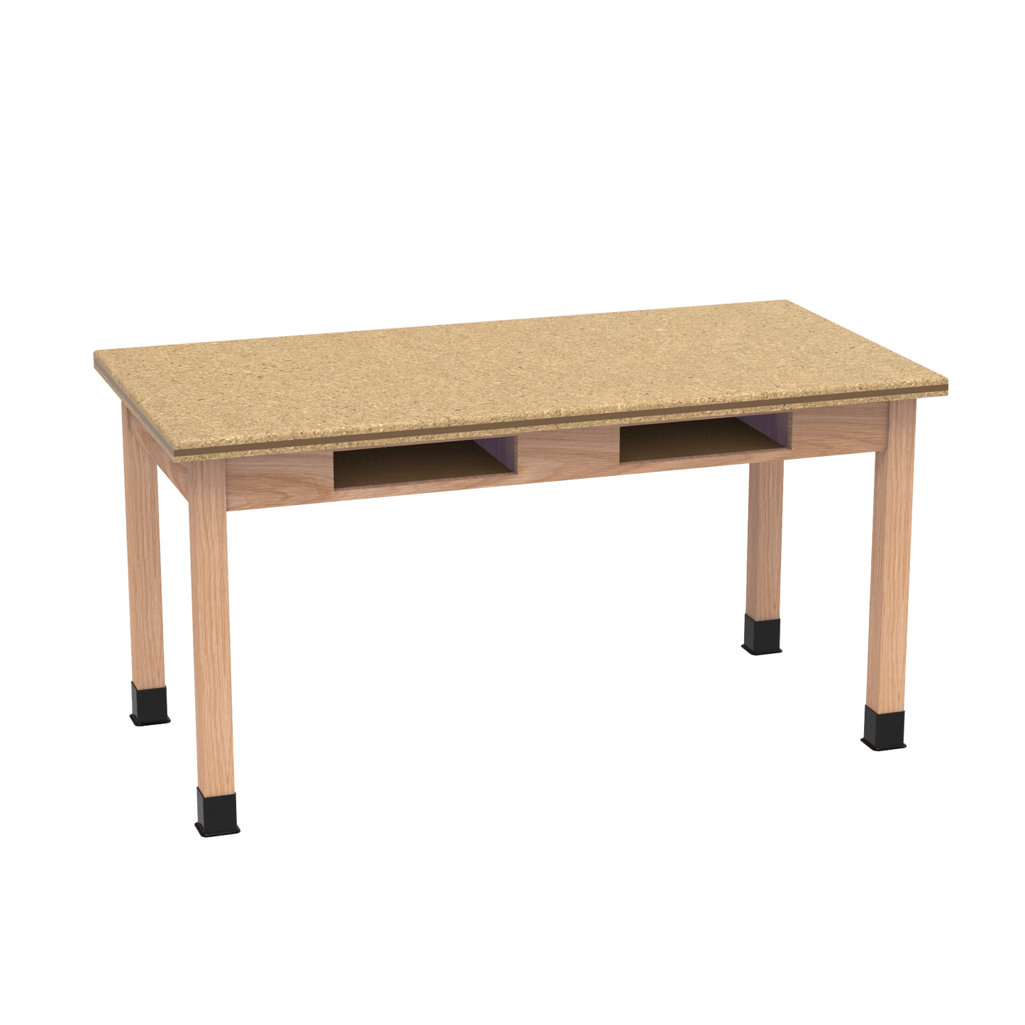 Diversified Woodcrafts Science Table w/ Book Compartment - 48" W x 30" D - Solid Oak Frame and Adjustable Glides - SchoolOutlet