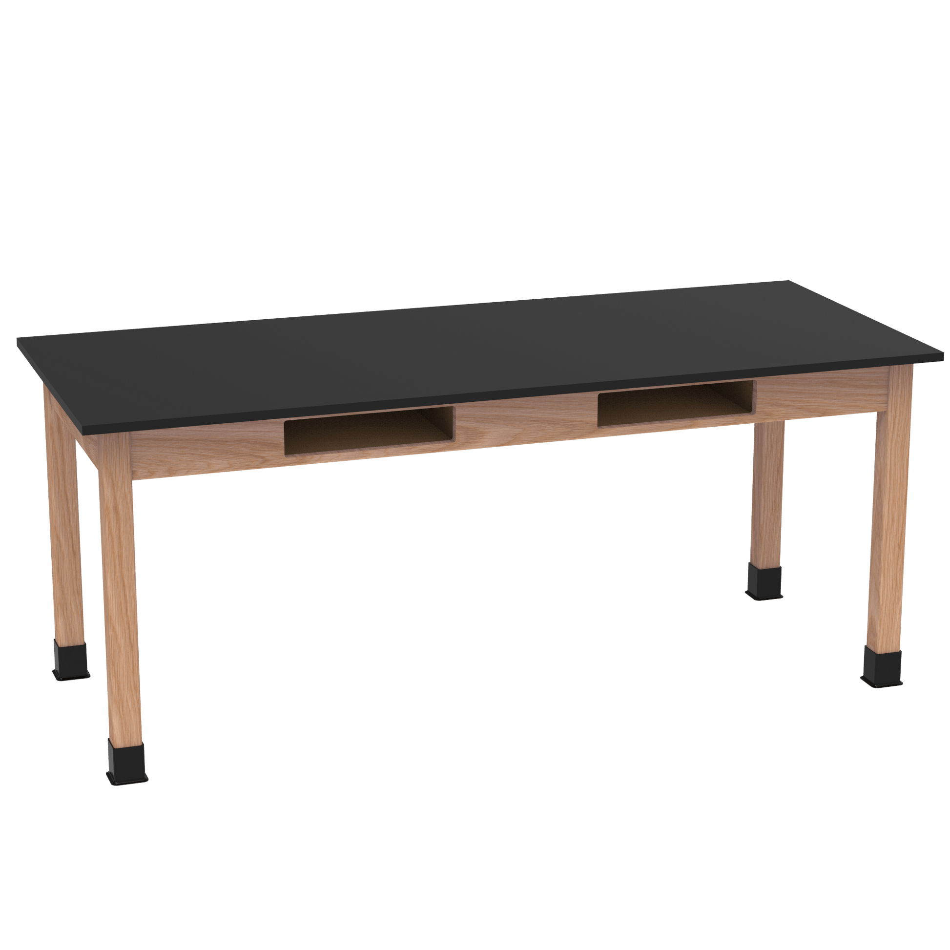 Diversified Woodcrafts Science Table w/ Book Compartment - 72" W x 30" D - Solid Oak Frame and Adjustable Glides - SchoolOutlet