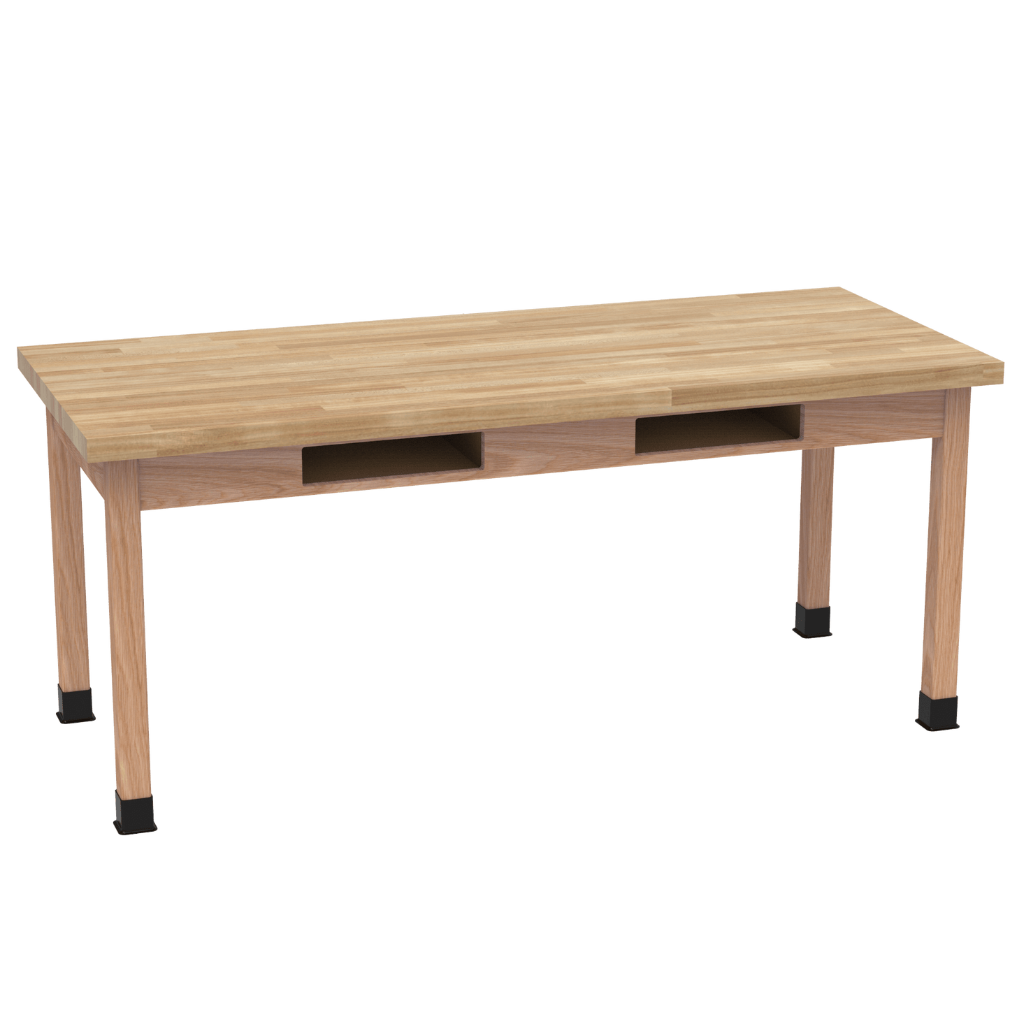 Diversified Woodcrafts Science Table w/ Book Compartment - 72" W x 30" D - Solid Oak Frame and Adjustable Glides - SchoolOutlet