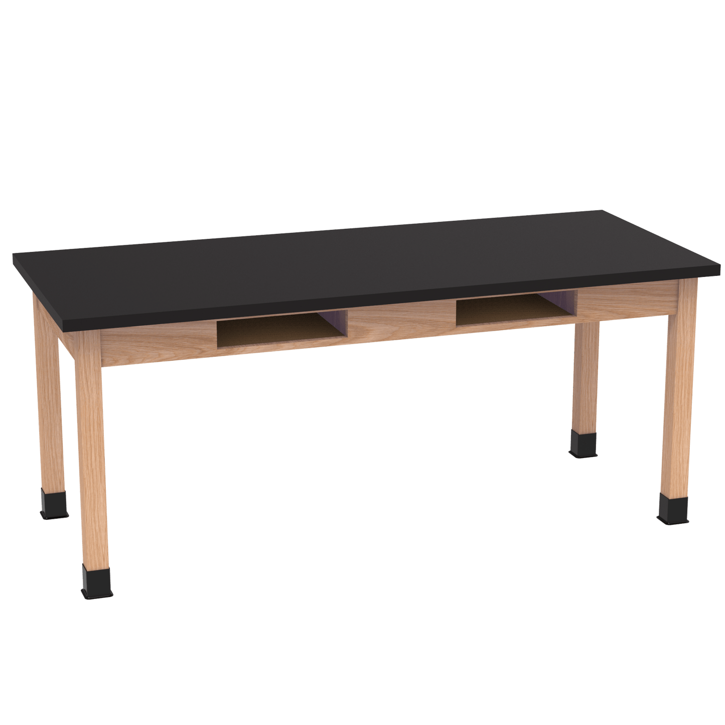 Diversified Woodcrafts Science Table w/ Book Compartment - 72" W x 30" D - Solid Oak Frame and Adjustable Glides - SchoolOutlet