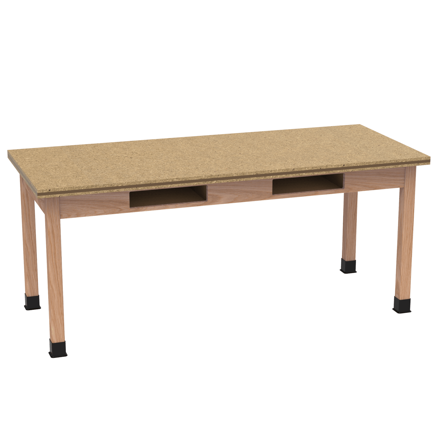 Diversified Woodcrafts Science Table w/ Book Compartment - 72" W x 30" D - Solid Oak Frame and Adjustable Glides - SchoolOutlet