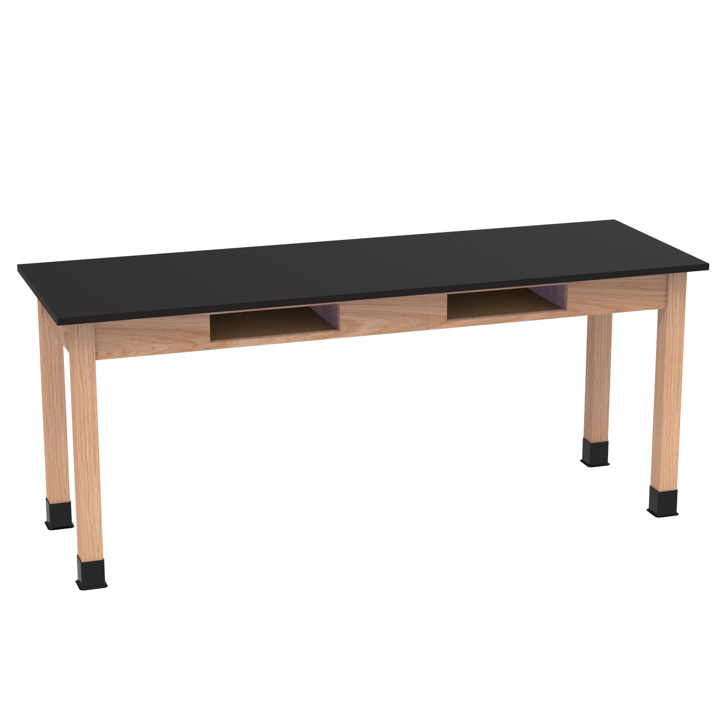 Diversified Woodcrafts Science Table w/ Book Compartment - 72" W x 21" D - Solid Oak Frame and Adjustable Glides - SchoolOutlet