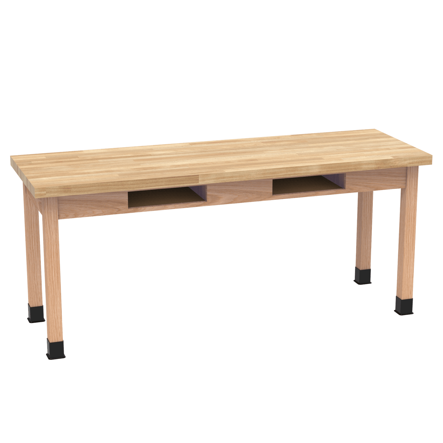 Diversified Woodcrafts Science Table w/ Book Compartment - 72" W x 21" D - Solid Oak Frame and Adjustable Glides - SchoolOutlet