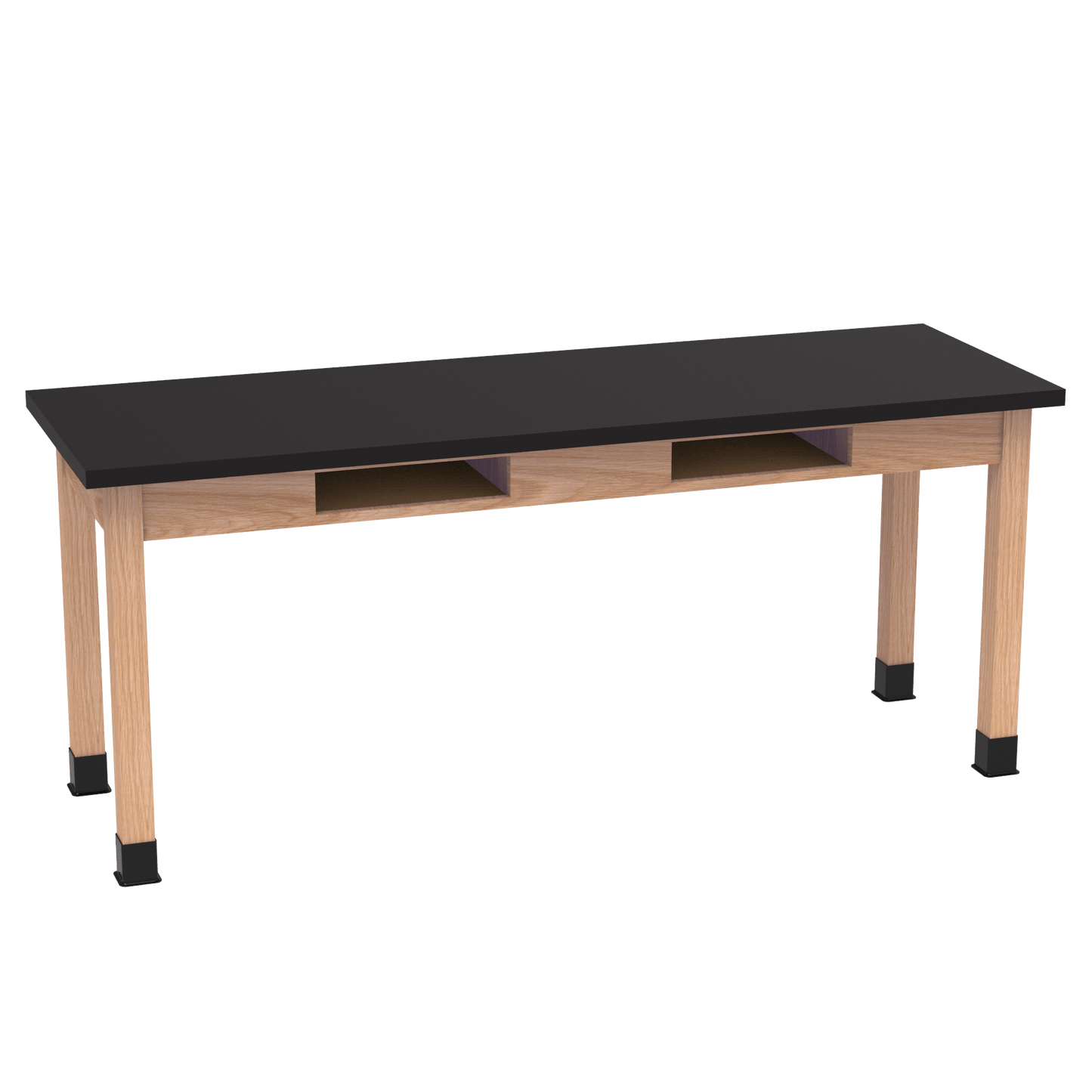 Diversified Woodcrafts Science Table w/ Book Compartment - 72" W x 36" D - Solid Oak Frame and Adjustable Glides - SchoolOutlet