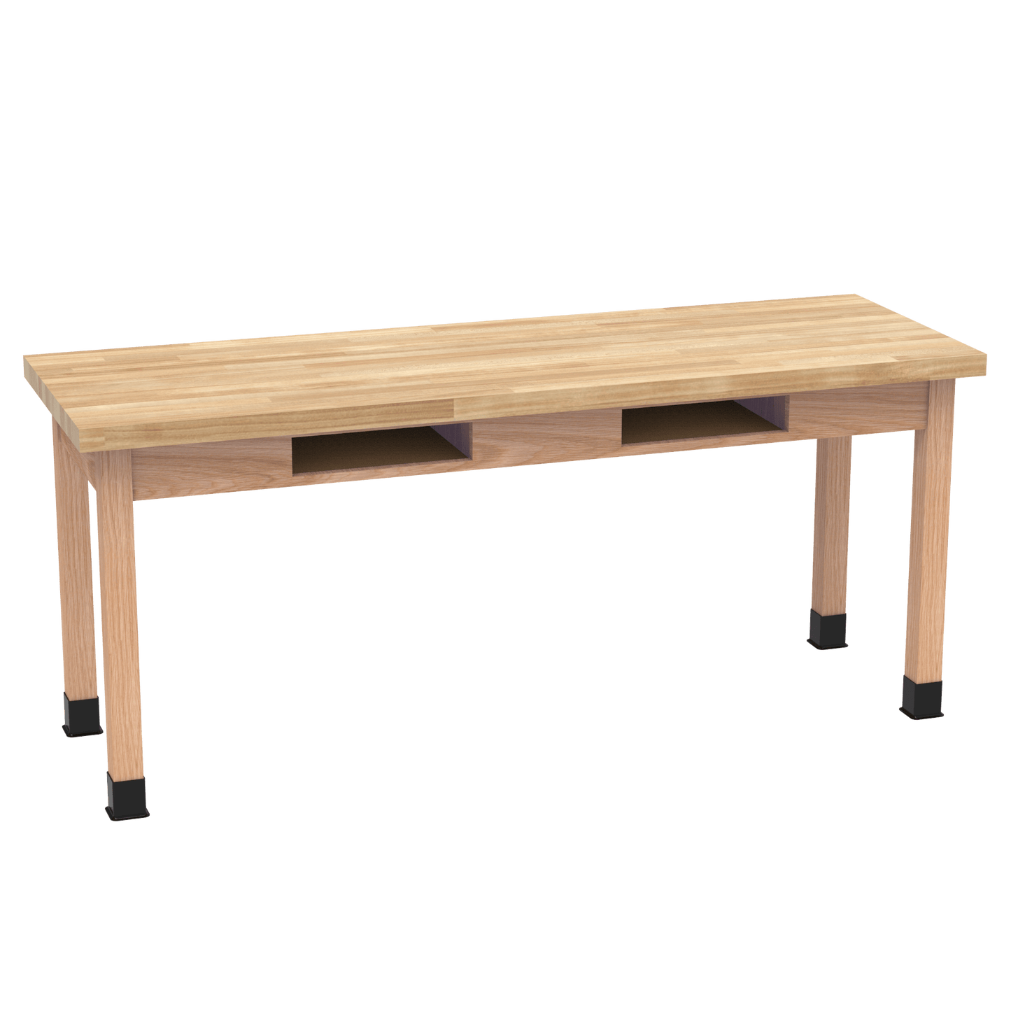 Diversified Woodcrafts Science Table w/ Book Compartment - 72" W x 42" D - Solid Oak Frame and Adjustable Glides - SchoolOutlet
